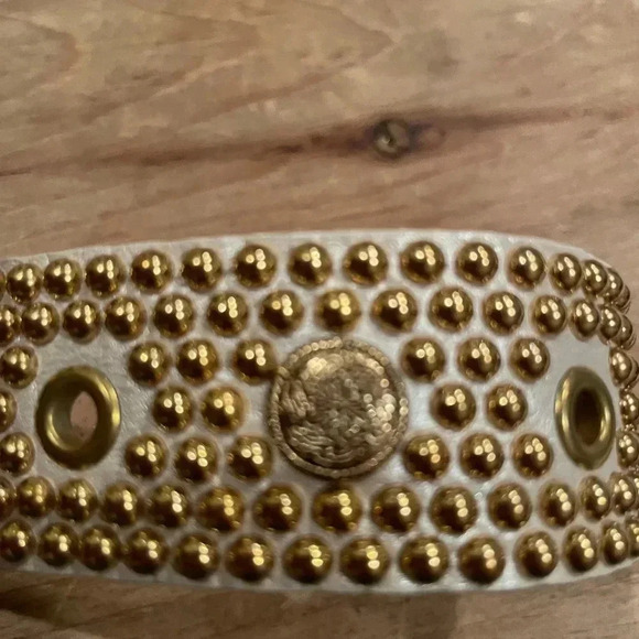 Vintage Sand Castle USA Leather Gold coin/Western/Nautical/Old Money/Y2k belt - Picture 8 of 9